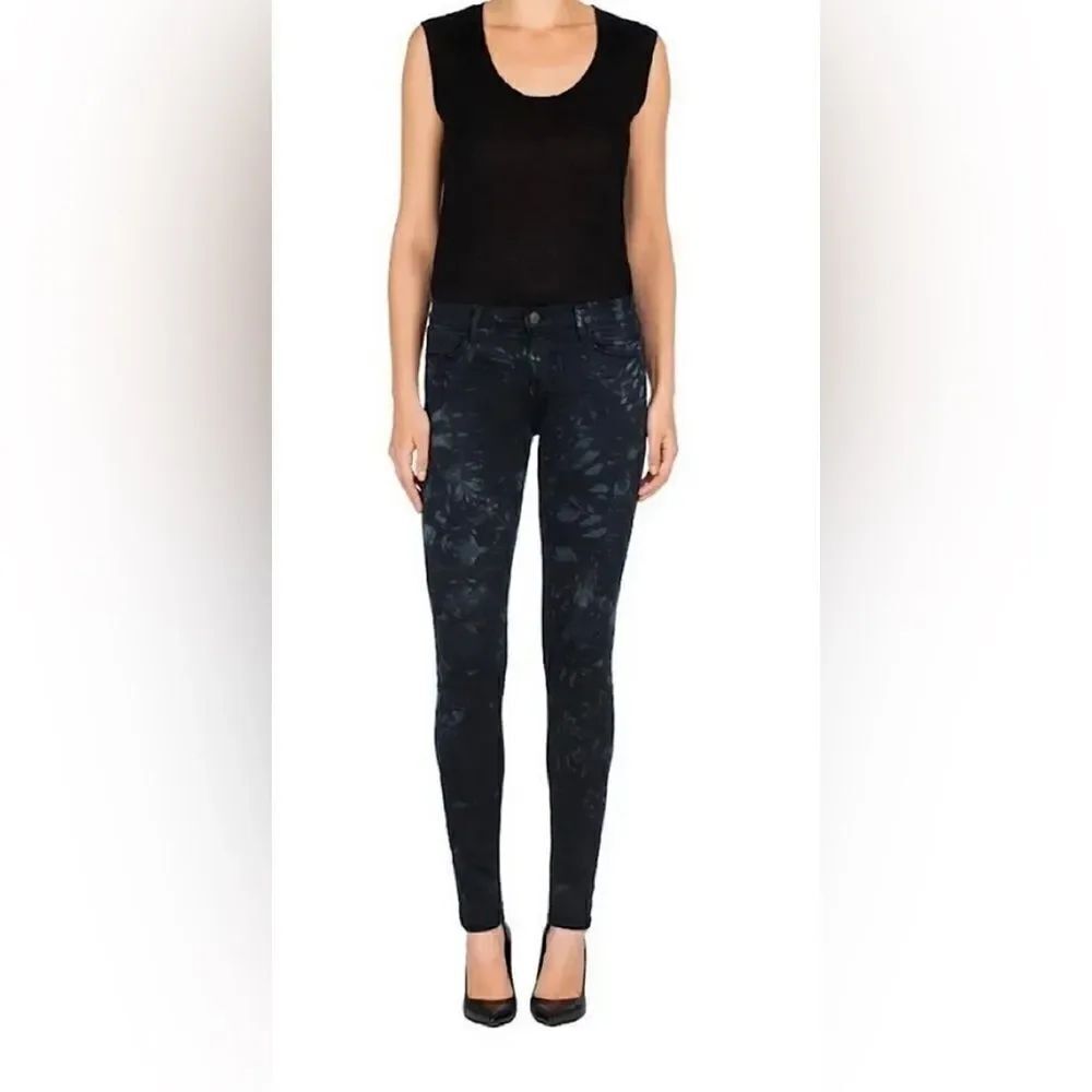 J Brand Women's Blue Shattered Glass Super Skinny Stretch Ankle Jeans Size 23